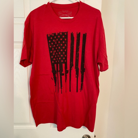 Mens Gun Flag Grunt Style Tee - Picture 1 of 3